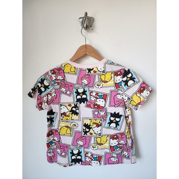 Sanrio pink multicolor Hello Kitty friends graphic short sleeve T-shirt S - Picture 2 of 4